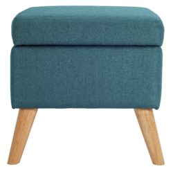 Hygena Lexie Fabric Storage Footstool - Denim Blue.